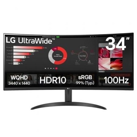 Monitor profesional ultrapanorámico curvo lg 34wr50qk-b 34'/ wqhd/ negro
