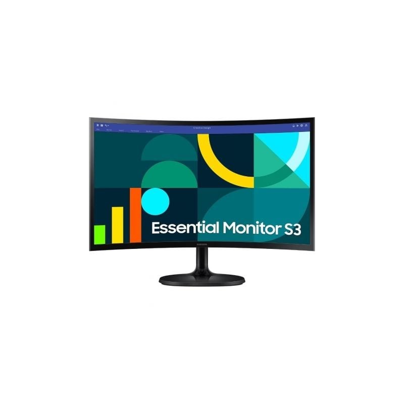Monitor profesional curvo samsung essential monitor s3 s36gd s24d364gau/ 24'/ full hd/ negro