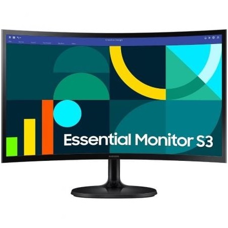Monitor profesional curvo samsung essential monitor s3 s36gd s24d364gau/ 24'/ full hd/ negro