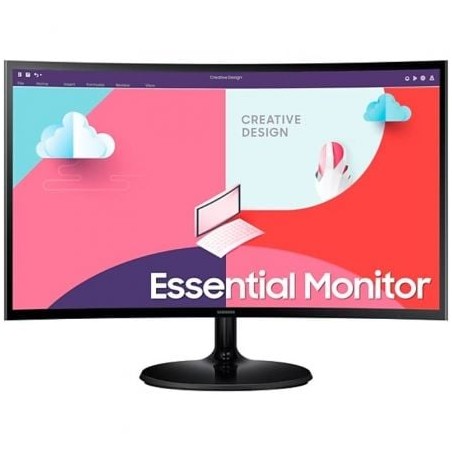 Monitor profesional curvo samsung essential monitor s36c s27c364eau/ 27'/ full hd/ negro