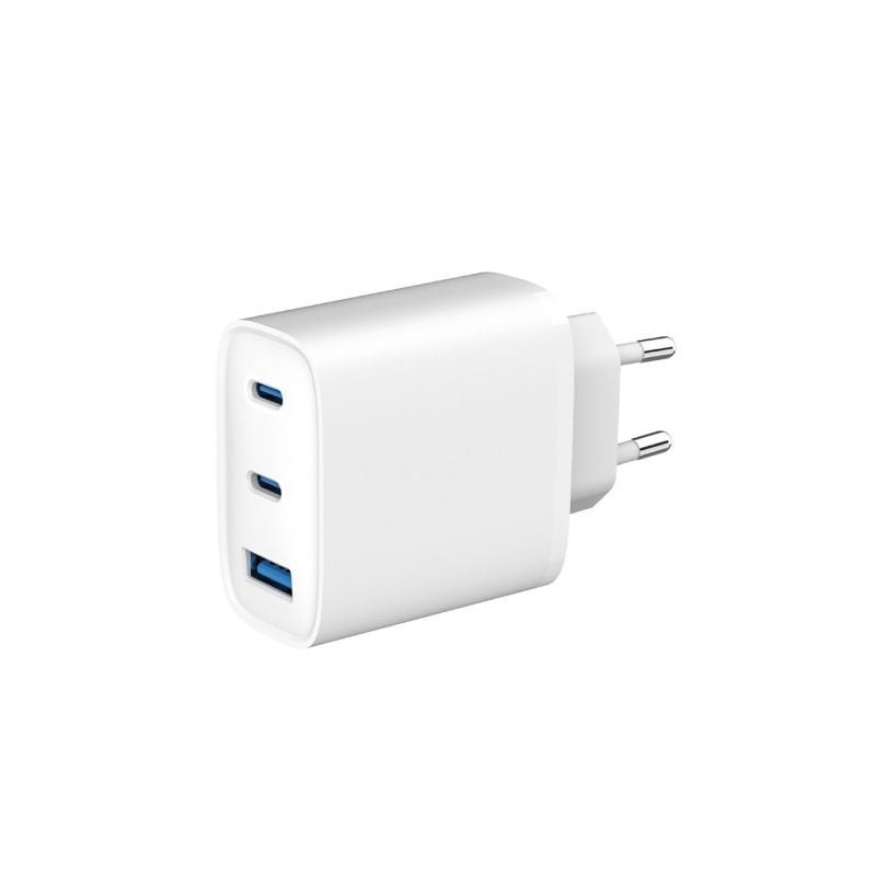 Cargador de pared spc ultra fast charger 4342b/ 2xusb tipo-c/ 1xusb/ 65w/ blanco