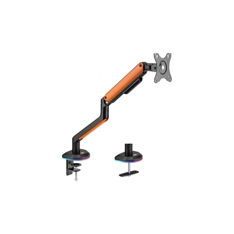 Soporte de mesa gaming con contrapeso para monitor y tv aisens dt32tsr-249/ giratorio/ inclinable/ hasta 9kg/ con iluminación