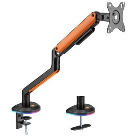 Soporte de mesa gaming con contrapeso para monitor y tv aisens dt32tsr-249/ giratorio/ inclinable/ hasta 9kg/ con iluminación