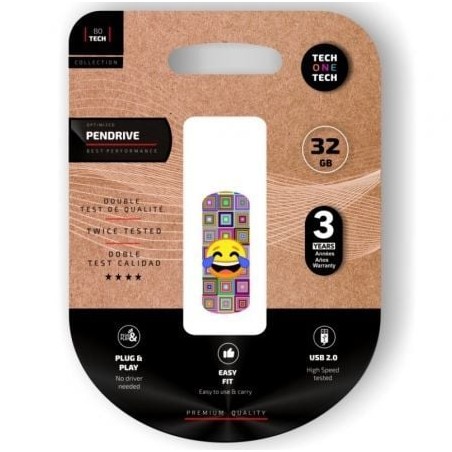 Pendrive 32gb tech one tech emoji meparto usb 2.0