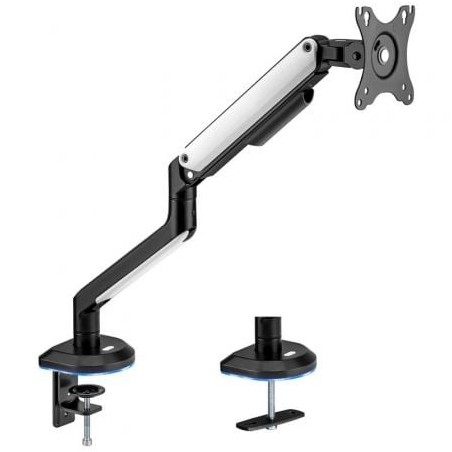 Soporte de mesa gaming con contrapeso para monitor aisens dt32tsr-295/ giratorio/ inclinable/ hasta 9kg/ con iluminación rgb