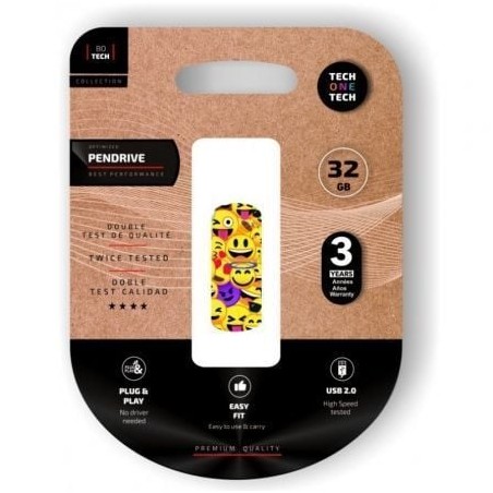 Pendrive 32gb tech one tech emoji collage usb 2.0