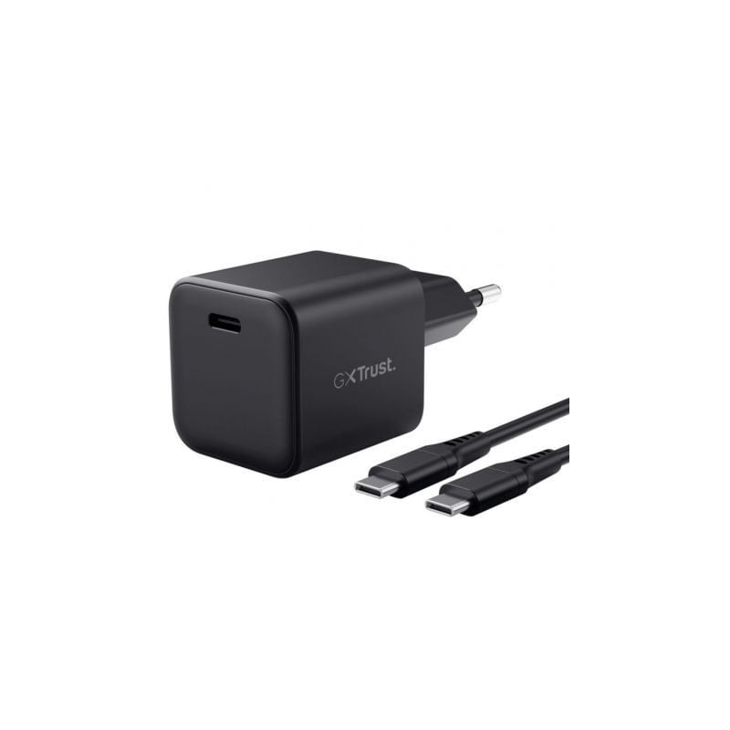 Cargador de pared gan trust gaming gxt 1258 switch 2/ 1xusb tipo-c/ incluye cable usb tipo-c/ 65w