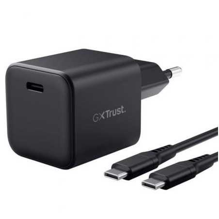 Cargador de pared gan trust gaming gxt 1258 switch 2/ 1xusb tipo-c/ incluye cable usb tipo-c/ 65w