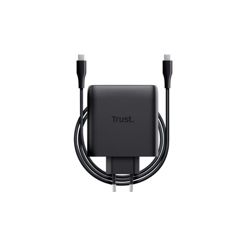Cargador de pared gan trust maxo 100w/ 2xusb tipo-c/incluye cable usb tipo-c/ 100w