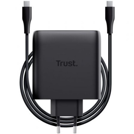 Cargador de pared gan trust maxo 100w/ 2xusb tipo-c/incluye cable usb tipo-c/ 100w