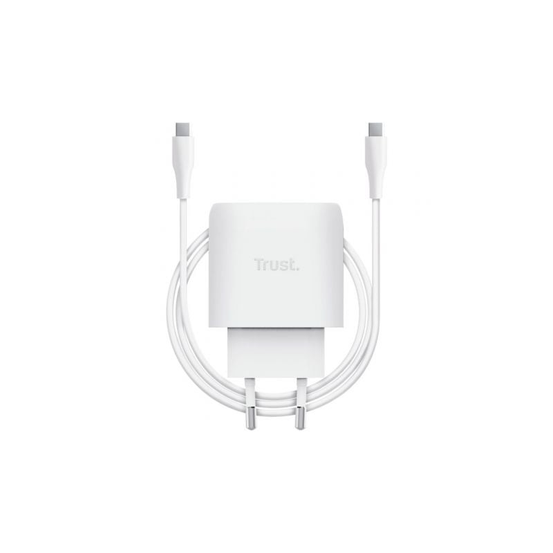 Cargador de pared gan trust maxo 45w/ 1xusb tipo-c/ incluye cable usb tipo-c/ 45w