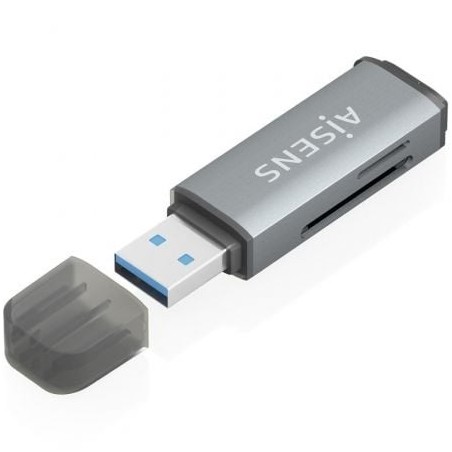 Lector de tarjetas externo aisens ascr-2a09-gr/ usb 3.1