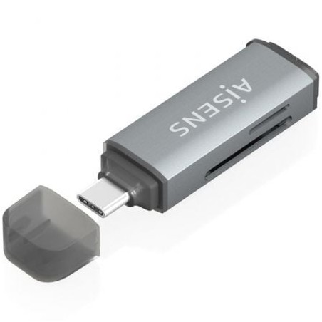 Lector de tarjetas externo aisens ascr-2c10-gr/ usb 3.1