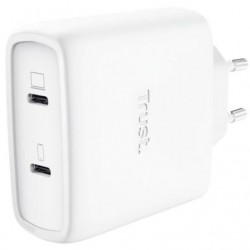 Cargador de pared gan trust maxo 65w 25526/ 2xusb tipo-c/ incluye cable usb tipo-c/ 65w