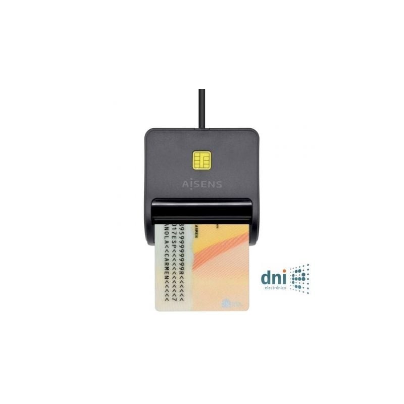 Lector de dni aisens ascr-sn01-bk/ usb 2.0/ negro