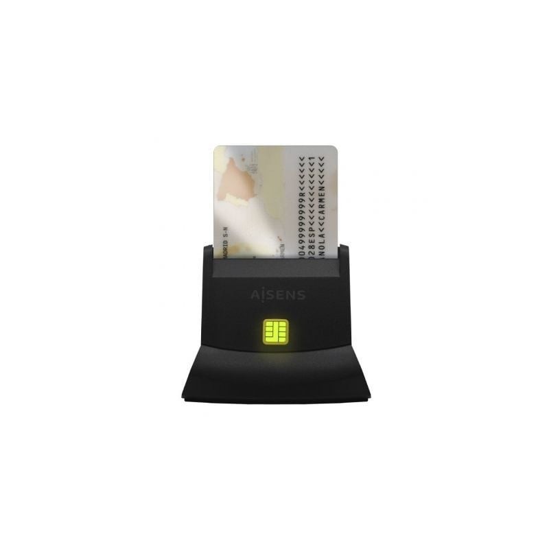 Lector de dni y tarjetas aisens ascr-sn05-bk/ usb 2.0/ negro