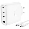 Cargador de pared gan trust maxo 65w 26068/ 3xusb tipo-c/ 1xusb/ incluye cable usb tipo-c/ 65w
