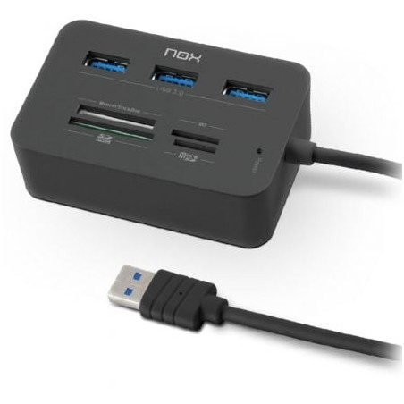 Hub usb 3.0 nox reader one/ 3xusb/ 1x lector de tarjetas