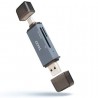 Lector de tarjetas externo tooq tqr-3001g/ usb 3.0 y usb tipo-c