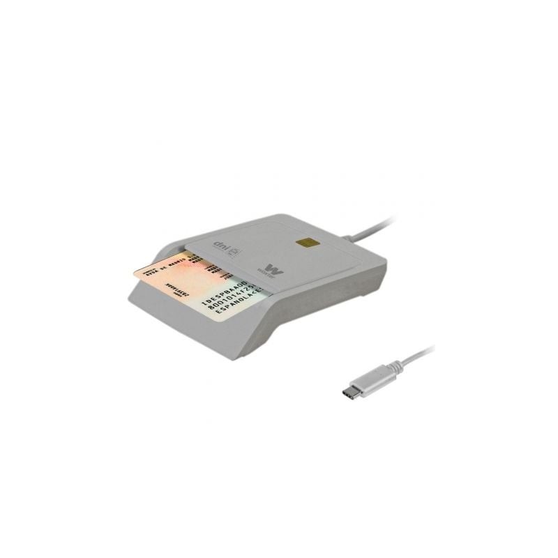Lector de dni y tarjetas woxter pe26-198/ usb tipo-c/ blanco
