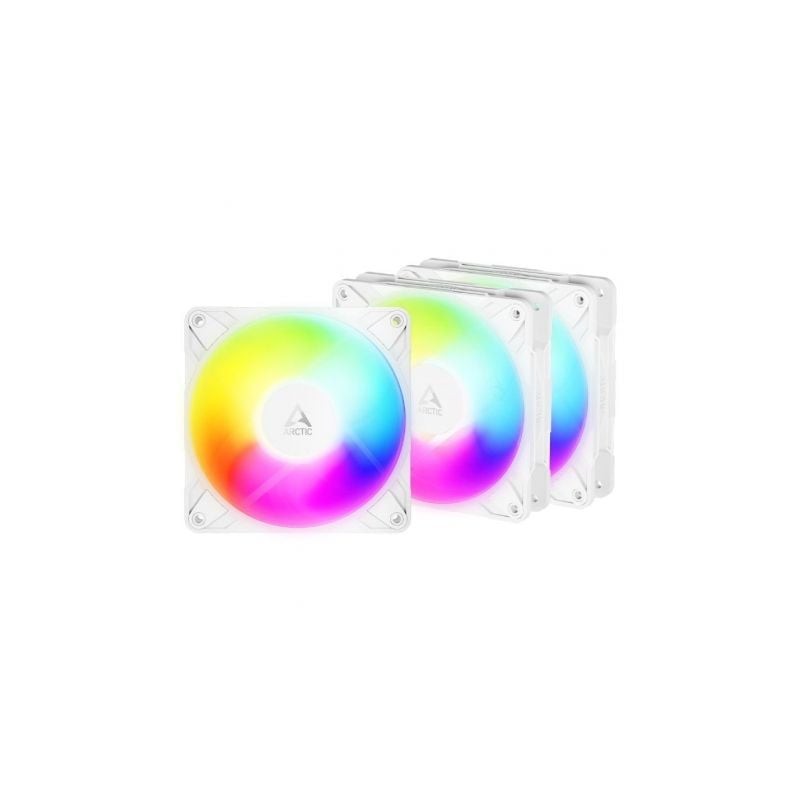 Pack de 3 ventilador arctic p12 pro reverse a-rgb/ 12cm/ blanco