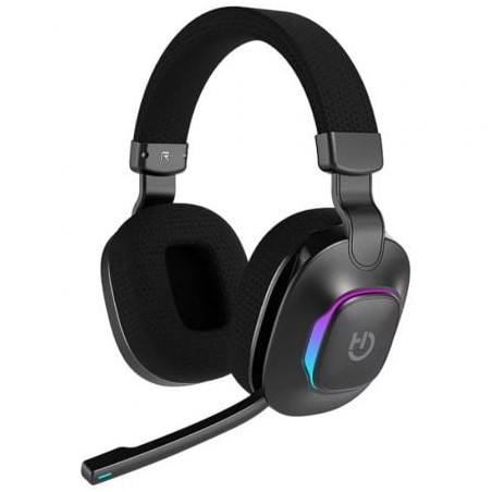 Auriculares gaming inalámbricos con micrófono hiditec vortex argb/ jack 3.5/ bluetooth/ negros