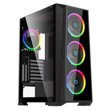 Caja gaming semitorre hiditec mh12 glass