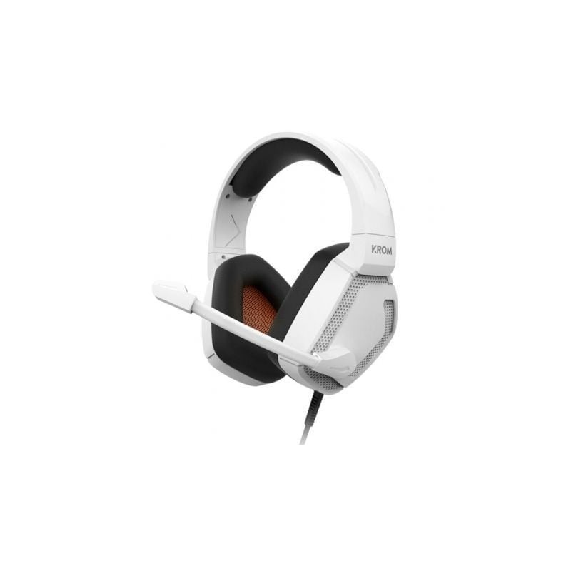 Auriculares gaming con micrófono krom kopa pro/ jack 3.5/ blancos