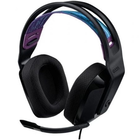 Auriculares gaming con micrófono logitech g335/ jack 3.5/ negros