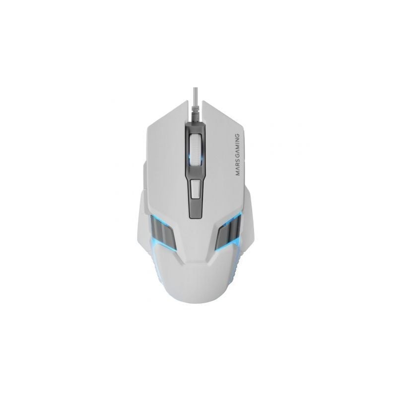 Ratón gaming mars gaming mm024/ hasta 4000 dpi/ blanco