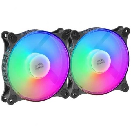 Pack 2 ventiladores mars gaming mfduo/ 12cm/ frgb