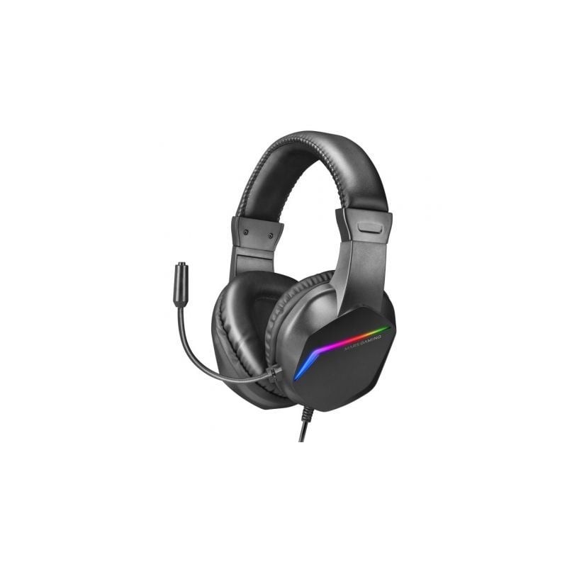 Auriculares gaming con micrófono mars gaming mh122/ jack 3.5/ negros