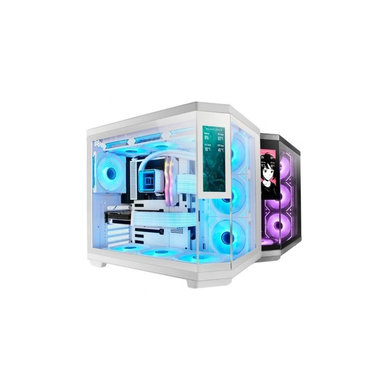 Caja gaming semitorre mars gaming mc-3tcorelcd/ blanca