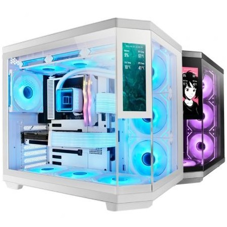 Caja gaming semitorre mars gaming mc-3tcorelcd/ blanca