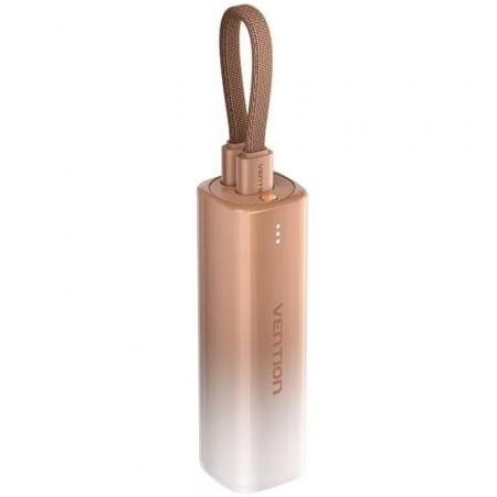 Powerbank 5000mah vention fhwj0/ 20w/ dorado/ incluye cable usb tipo-c y lightning