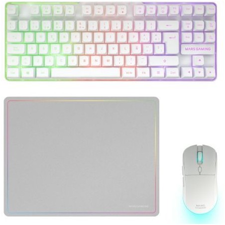 Pack gaming mars gaming mcpwtkl/ teclado inalámbrico + ratón inalámbrico + alfombrilla