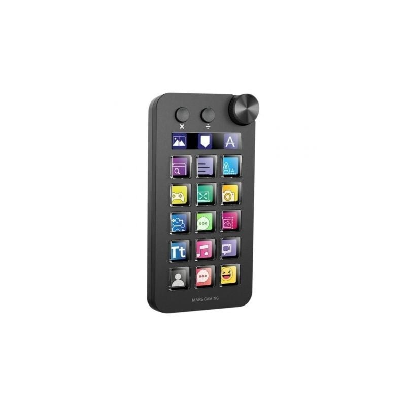 Control deck mars gaming msd-neo/ 15 teclas lcd/ 1 rueda/ 2 botones/ negro
