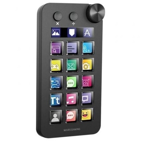 Control deck mars gaming msd-neo/ 15 teclas lcd/ 1 rueda/ 2 botones/ negro