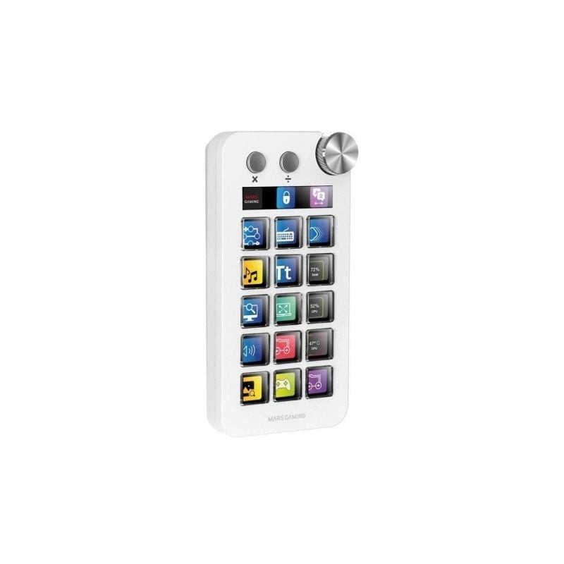 Control deck mars gaming msd-neo/ 15 teclas lcd/ 1 rueda/ 2 botones/ blanco