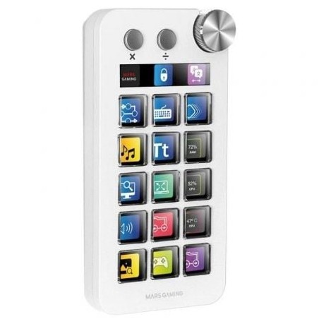Control deck mars gaming msd-neo/ 15 teclas lcd/ 1 rueda/ 2 botones/ blanco