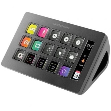 Stream deck slim mars gaming msd-one/ 15 teclas lcd/ negro