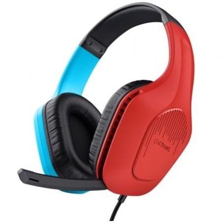 Auriculares gaming con micrófono trust gaming gxt 416s zirox/ jack 3.5/ azules y rojos