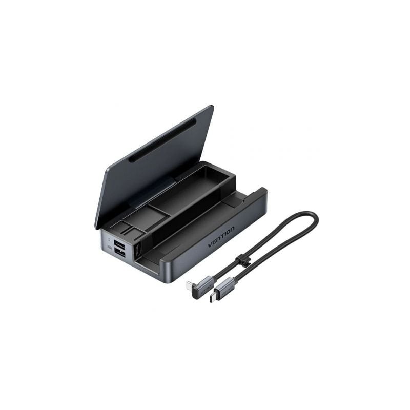 Docking usb tipo-c para steam deck / switch vention tpzh0/ 2xhdmi 4k/ 3xusb/ 1xusb tipo-c/ 1xusb tipo-c pd/ 1xrj45/ 1xlector
