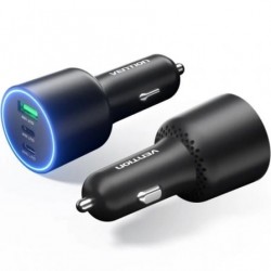 Cargador de coche vention ffpb0/ 2xusb-tipo c/ 1xusb/ 165w