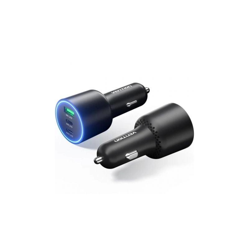 Cargador de coche vention ffpb0/ 2xusb-tipo c/ 1xusb/ 165w