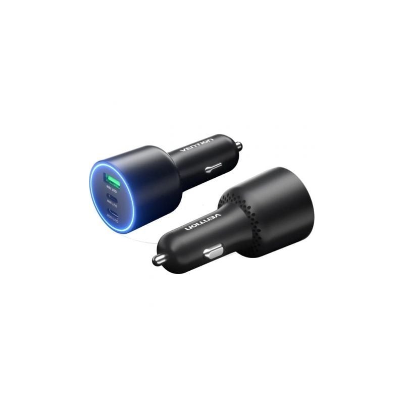 Cargador de coche vention ffqb0/ 2xusb-tipo c/ 1xusb/ 100w