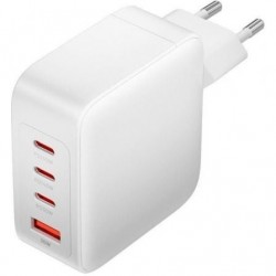 Cargador de pared gan vention feiw0-eu/ 3xusb tipo-c + cable usb tipo-c/ 1xusb/ 140w