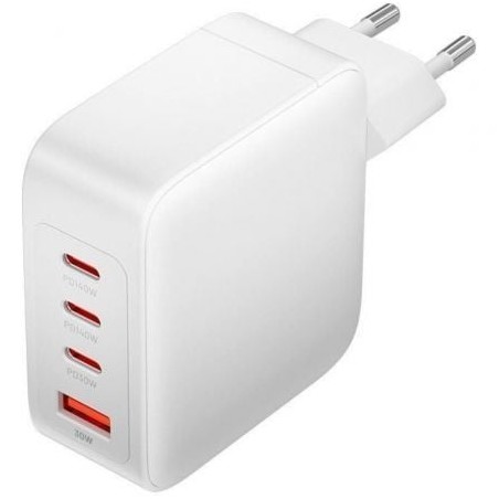 Cargador de pared gan vention feiw0-eu/ 3xusb tipo-c + cable usb tipo-c/ 1xusb/ 140w