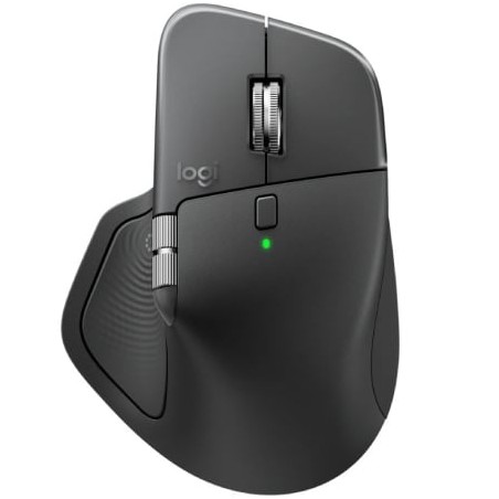 Ratón ergonómico inalámbrico logitech mx master 4/ batería recargable/ hasta 8000 dpi/ grafito