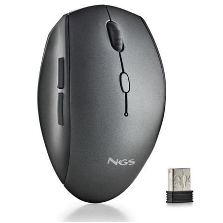 Ratón inalámbrico ngs bee black/ hasta 1600 dpi